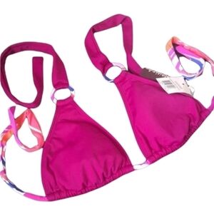 NWT Raisins rose halter swim bikini top